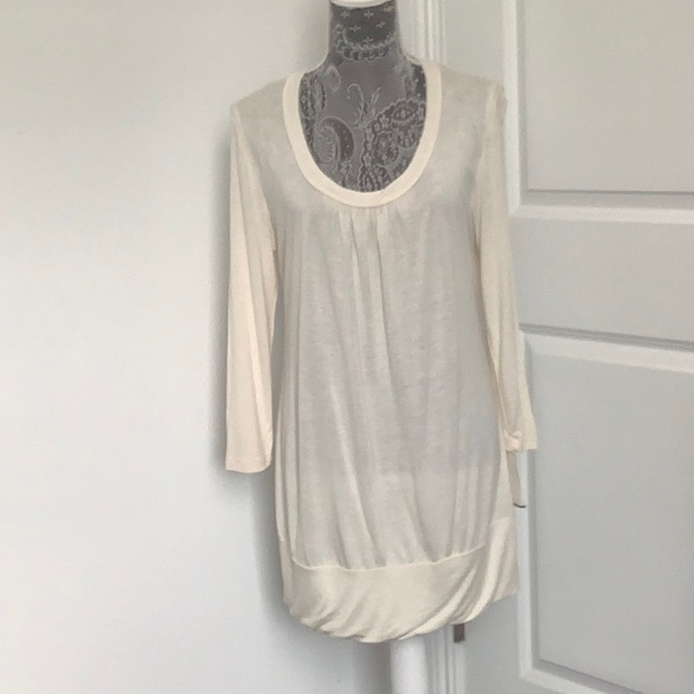 Liz Lange for Target Cream Asymmetrical Tunic, Size L